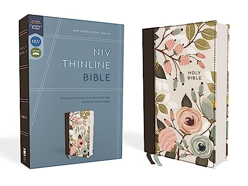 Niv, Thinline Bible, Cloth Over Board, Floral, Red Letter Edition, Comfort Print - Hardcover