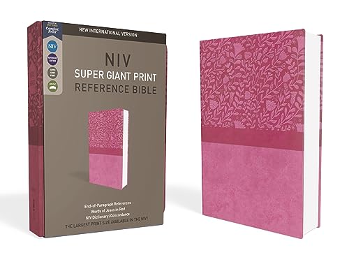 NIV, Super Giant Print Reference Bible, Giant Print, Imitation Leather, Pink, Red Letter Edition - Imitation Leather