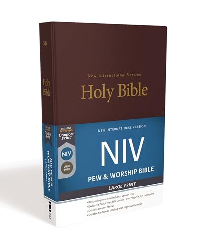 NIV, Pew and Worship Bible, Large Print, Hardcover, Burgundy - Hardcover