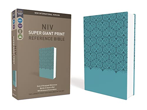 NIV, Super Giant Print Reference Bible, Imitation Leather, Blue, Red Letter Edition - Imitation Leather
