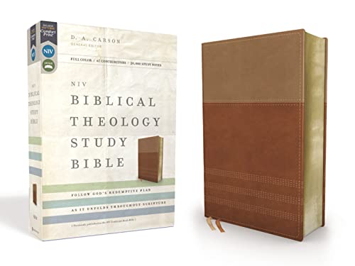 NIV, Biblical Theology Study Bible, Imitation Leather, Tan/Brown, Comfort Print: Follow God's Redemptive Plan as It Unfolds Throughout Scripture - Imitation Leather