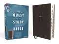 Niv, Quest Study Bible, Leathersoft, Black, Indexed, Comfort Print: The Only Q and A Study Bible - Imitation Leather