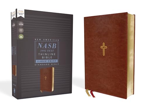 Nasb, Thinline Bible, Large Print, Leathersoft, Brown, Red Letter Edition, 1995 Text, Comfort Print - Imitation Leather