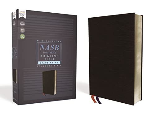 Nasb, Thinline Bible, Giant Print, Bonded Leather, Black, Red Letter Edition, 1995 Text, Comfort Print - Bonded Leather