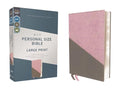 Niv, Personal Size Bible, Large Print, Leathersoft, Pink/Gray, Red Letter Edition, Comfort Print - Imitation Leather