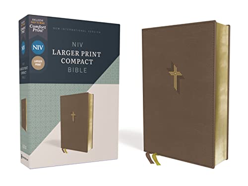 Niv, Larger Print Compact Bible, Leathersoft, Brown, Red Letter, Comfort Print - Imitation Leather