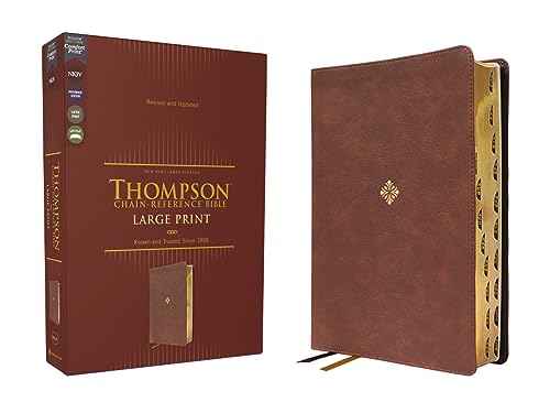Nkjv, Thompson Chain-Reference Bible, Large Print, Leathersoft, Brown, Red Letter, Thumb Indexed, Comfort Print - Imitation Leather