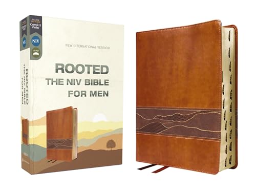 Rooted: The NIV Bible for Men, Leathersoft, Brown, Thumb Indexed, Comfort Print - Imitation Leather