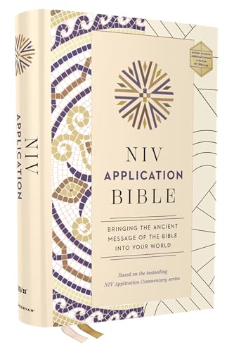 NIV Application Bible, Hardcover, Multi-Cream, Red Letter, Comfort Print: Bringing the Ancient Message of the Bible Into Your World - Hardcover