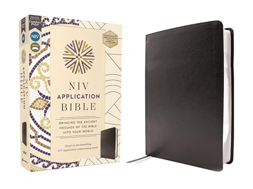 NIV Application Bible, European Bonded Leather, Black, Red Letter, Comfort Print: Bringing the Ancient Message of the Bible Into Your World - Bonded Leather