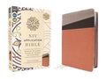 NIV Application Bible, Leathersoft, Coral/Gray, Red Letter, Comfort Print: Bringing the Ancient Message of the Bible Into Your World - Imitation Leather