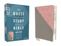 Niv, Quest Study Bible, Large Print, Leathersoft, Gray/Pink, Comfort Print: The Only Q and A Study Bible - Imitation Leather