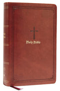 KJV Holy Bible: Large Print Single-Column with 43,000 End-Of-Verse Cross References, Brown Leathersoft, Personal Size, Red Letter, Comfort Print: King - Imitation Leather