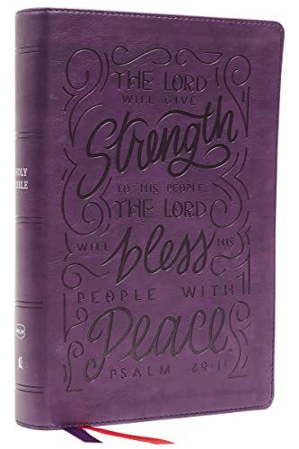 Nkjv, Giant Print Center-Column Reference Bible, Verse Art Cover Collection, Leathersoft, Purple, Thumb Indexed, Red Letter, Comfort Print: Holy Bible - Imitation Leather