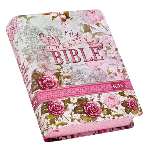 KJV Holy Bible, My Creative Bible, Faux Leather Flexcover - Ribbon Marker, King James Version, Pink Floral - Hardcover