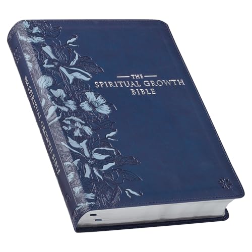 The Spiritual Growth Bible, Study Bible, NLT - New Living Translation Holy Bible, Faux Leather, Navy - Leather