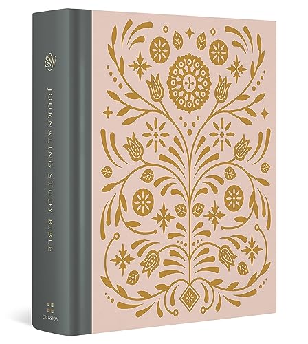 ESV Journaling Study Bible (Cloth Over Board, Blush/Ochre, Floral Design) - Hardcover