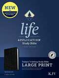 KJV Life Application Study Bible, Third Edition, Large Print (Bonded Leather, Black, Indexed, Red Letter) - Bonded Leather