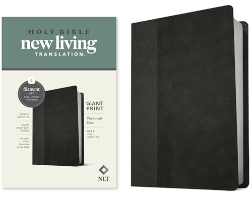 NLT Personal Size Giant Print Bible, Filament Enabled Edition (Red Letter, Leatherlike, Black/Onyx) - Imitation Leather