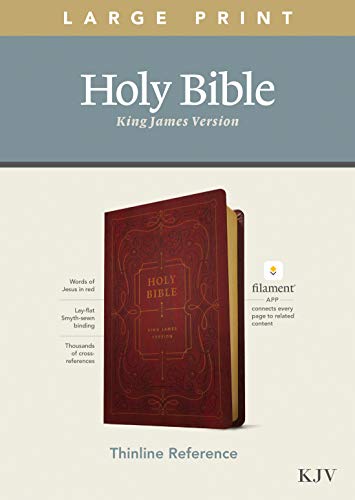 KJV Large Print Thinline Reference Bible, Filament Enabled Edition (Red Letter, Leatherlike, Burgundy) - Imitation Leather