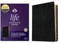 NKJV Life Application Study Bible, Third Edition, Large Print (Bonded Leather, Black, Indexed, Red Letter) - Bonded Leather