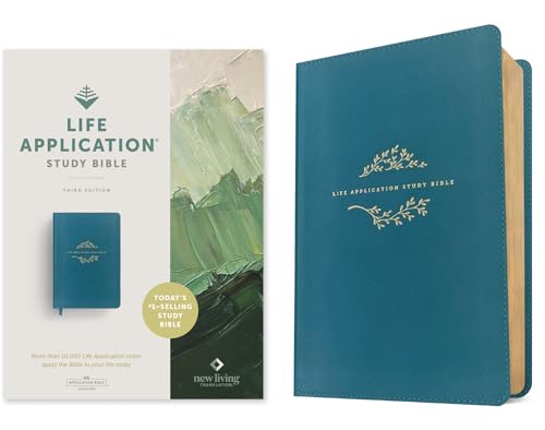 NLT Life Application Study Bible, Third Edition (Leatherlike, Teal Blue, Red Letter) - Imitation Leather