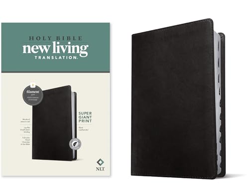NLT Super Giant Print Bible, Filament Enabled (Leatherlike, Black, Indexed, Red Letter) - Imitation Leather