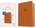 NLT Personal Size Giant Print Bible, Dayspring Signature Collection, Filament Enabled (Leatherlike, Classic Tan, Red Letter) - Imitation Leather