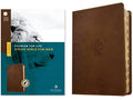 NLT Courage for Life Study Bible for Men, Filament Enabled (Leatherlike, Rustic Brown Lion, Indexed) - Imitation Leather