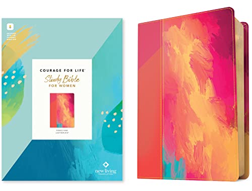 NLT Courage for Life Study Bible for Women, Filament Enabled (Leatherlike, Fierce Pink) - Imitation Leather