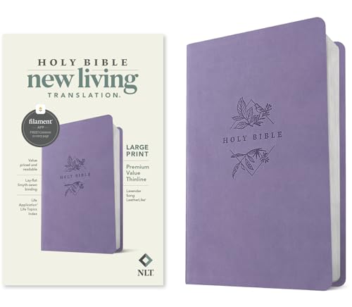 NLT Large Print Premium Value Thinline Bible, Filament Enabled (Leatherlike, Lavender Song) - Imitation Leather