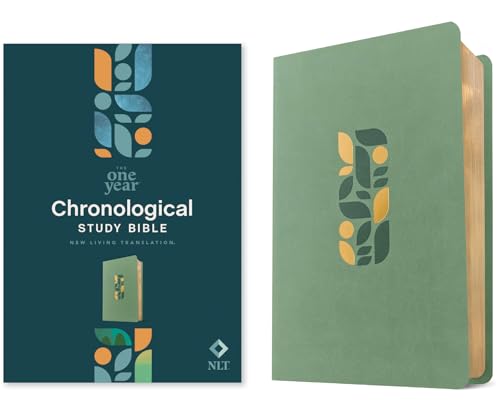 NLT One Year Chronological Study Bible (Leatherlike, Sage Green Mosaic) - Imitation Leather