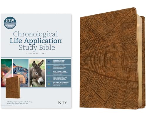 KJV Chronological Life Application Study Bible, Second Edition (Leatherlike, Heritage Oak Camel) - Imitation Leather