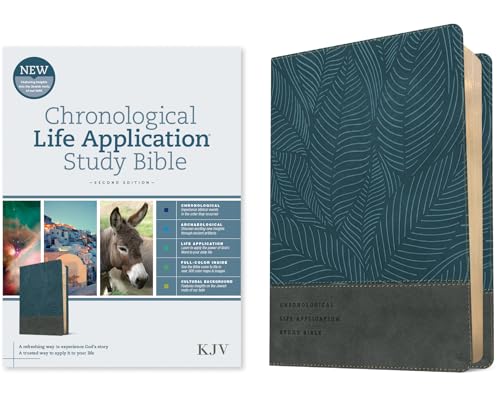 KJV Chronological Life Application Study Bible, Second Edition (Leatherlike, Palm Forest Blue) - Imitation Leather