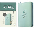 NLT Large Print Thinline Reference Zipper Bible, Filament Enabled (Leatherlike, Baby Blue Blossoms, Indexed, Red Letter) - Imitation Leather