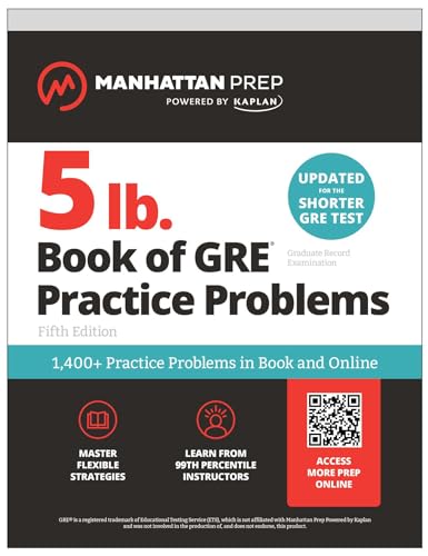 5 lb. Book of GRE Practice Problems: 1,400+ Practice Problems in Book and Online (Manhattan Prep 5 Lb) - Paperback