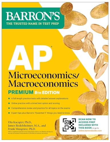 AP Microeconomics/Macroeconomics Premium, Eighth Edition: Prep Book with 4 Practice Tests + Comprehensive Review + Online Practice (2026) - Paperback