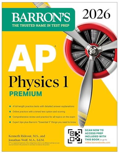 AP Physics 1 Premium, 2026: Prep Book with 4 Practice Tests + Comprehensive Review + Online Practice - Paperback