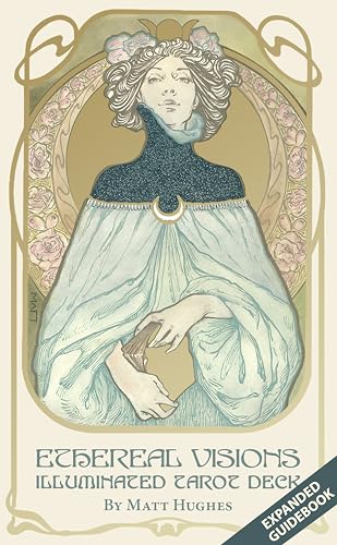 Ethereal Visions Illuminated Tarot Deck: Elegant 80-Card Art Nouveau Tarot Deck with Gold Foil, Full-Color 140-Page Guidebook, Hand-Drawn Illustration - Other
