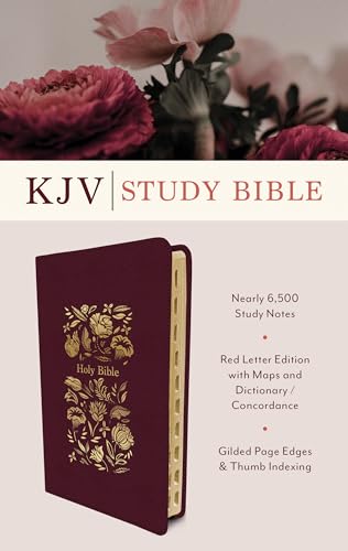 The KJV Study Bible, Indexed [Crimson Bouquet] - Imitation Leather