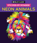 Brain Games - Sticker by Number: Neon Animals (28 Images to Sticker) - Paperback