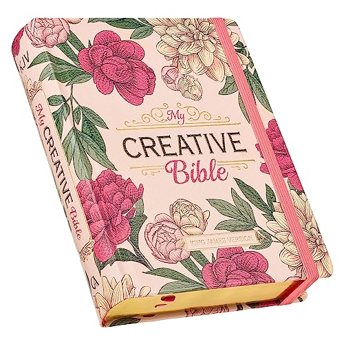 KJV Holy Bible, My Creative Bible, Faux Leather Hardcover - Ribbon Marker, King James Version, Pink Printed Floral - Leather