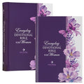NLT Holy Bible Everyday Devotional Bible for Women New Living Translation, Purple Floral Printed - Hardcover