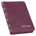 KJV Bible Compact Faux Leather Merlot W/Zipper - Leather