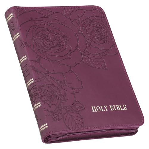KJV Bible Compact Faux Leather Merlot W/Zipper - Leather