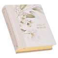 KJV Note-Taking Bible Faux Leather Hc Gray Floral Printed - Leather