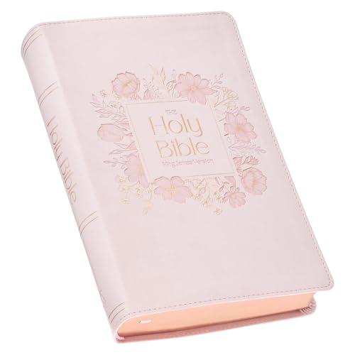 KJV Bible Giant Print Faux Leather, Pink - Leather