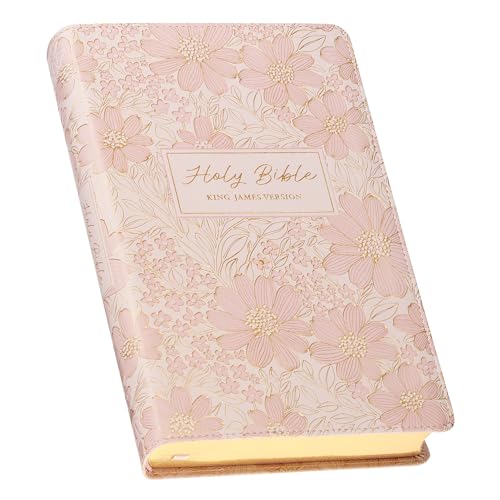 KJV Bible Deluxe Gift Faux Leather, Pink - Leather