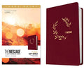 The Message Deluxe Gift Bible, Large Print (Leather-Look, Cranberry Laurels): The Bible in Contemporary Language - Imitation Leather