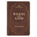 Walking with God Devotional - Brown Faux Leather Daily Devotional for Men & Women 365 Daily Devotions - Leather